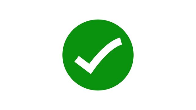 Checkmark icon Animation Tick Symbol For Success Approval Correct Sign Task Completion in circle icon. Check mark symbol. approved tick mark icon, Check mark icon animation , right mark icon. 4k