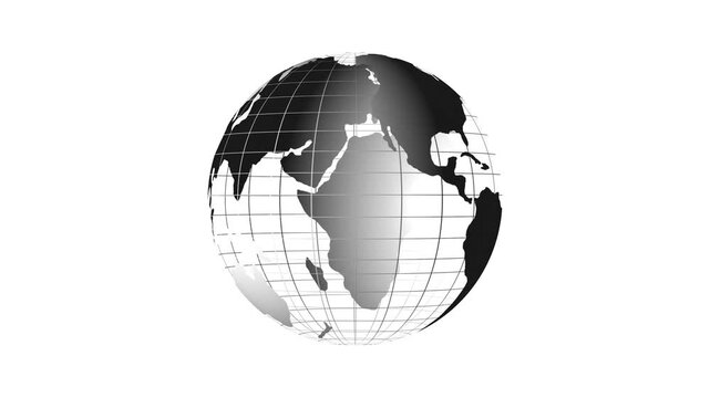 Globe planet earth rotating endless loop animation 4k videos. Breaking news studio background, News background with world map earth globe. Spinning globe icon