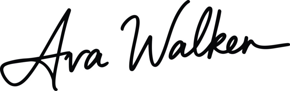 A signature of Ava Walker in black ink on a white background
