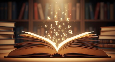 Fototapeta premium Magical open book a gateway to knowledge and imagination