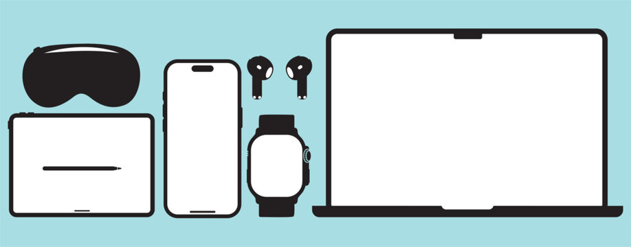 Mobile screen mockup set template