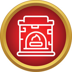 Obraz premium Fireplace icon with a flame, perfect for cozy winter, christmas, and holiday themes
