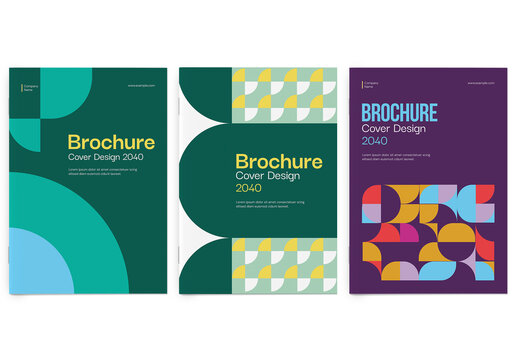 Modern Corporate Brochure Cover Template with Abstract Geometric Shapes
