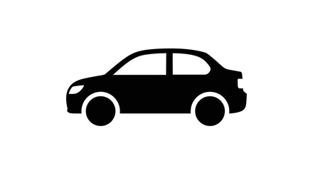 Fototapeta premium Compact Car Silhouette in Side View for Transportation Theme