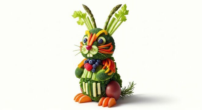 Easter bunny made of fresh vegetables