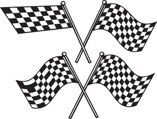 Fototapeta premium Black and white checkered racing flags a symbol of victory and speed
