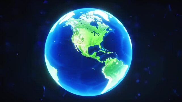 Glowing Earth in Space