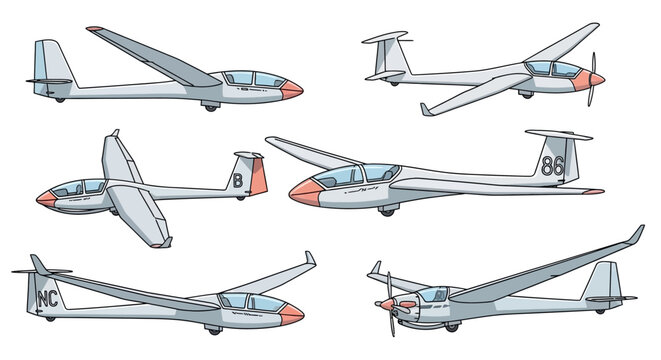 Collection of various glider aircraft designs for aviation enthusiasts.