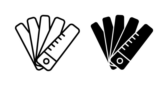 Color Swatch Palette Guide Line and Silhouette Icons