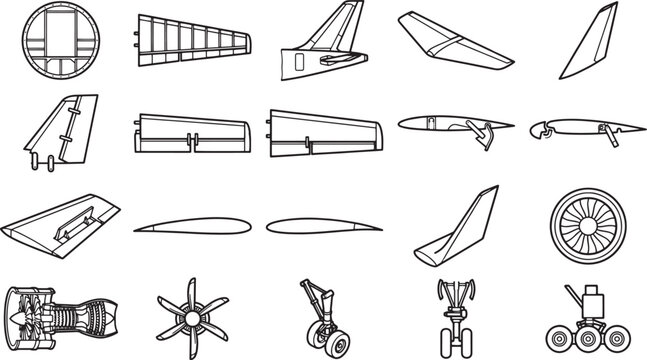 An airplane parts diagram.
