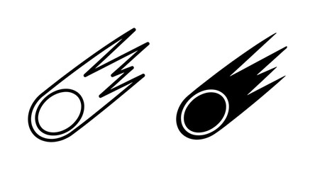 Falling Comet Meteorite Icon Set © Tahmid