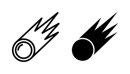 Falling Comet Meteorite Icon Set © Tahmid