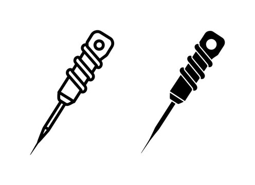 Awl Tool Icon Set for Leather Crafting and Sewing