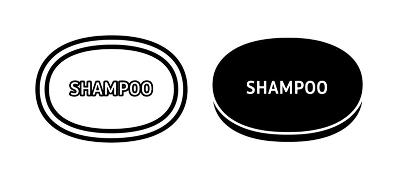 Shampoo Bar Soap Icon Set in Black and White
