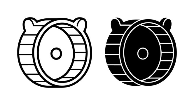 Hamster Running Wheel Icon Set