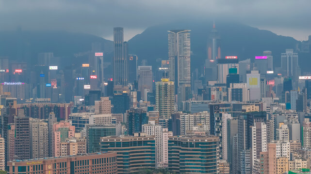 April 10 2026 Mong Kok Extremely Dense Urban Cityscape, hk