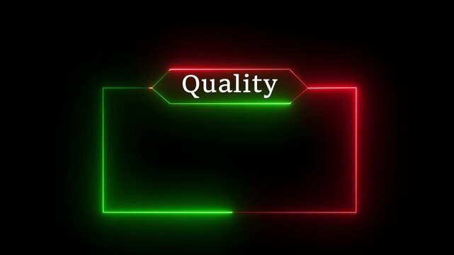Quality streaming text frame animation box frame neon frame quality streaming game.Quality streaming animation with neon frame by pink and cyan color. 