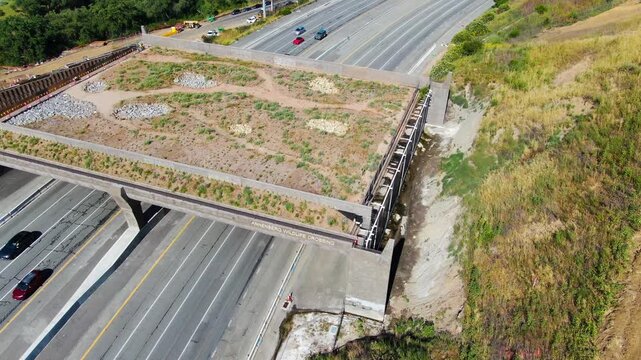 Wallis Annenberg Wildlife Crossing Construction Over US-101 Freeway in Agoura Hills