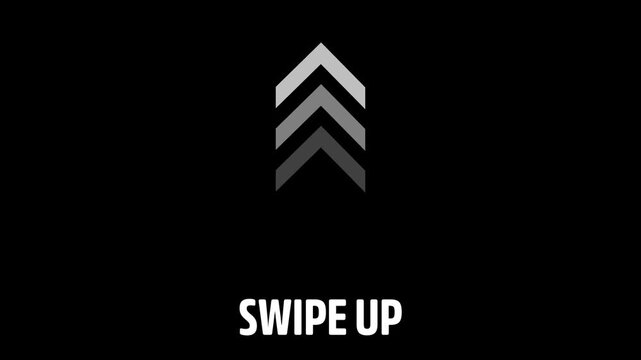 Swipe Up Animation Alpha Channel. Animated Video 4K