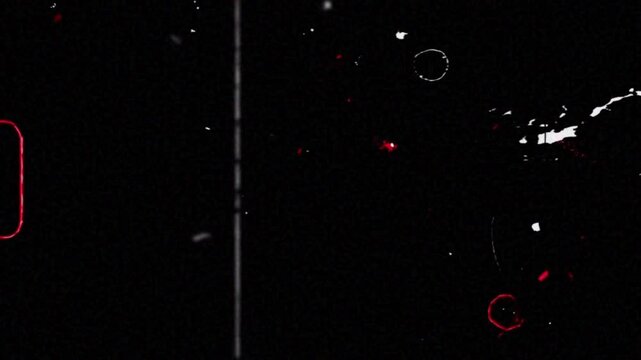 Doodle noise, dust and grain on old damaged film surface. Dynamic film rolling effect. 16mm, 35mm tape texture. Retro vintage effect of overexposed strips. 4K footage. 