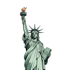 Fototapeta premium A captivating illustration of the Statue of Liberty, showcasing its iconic features.