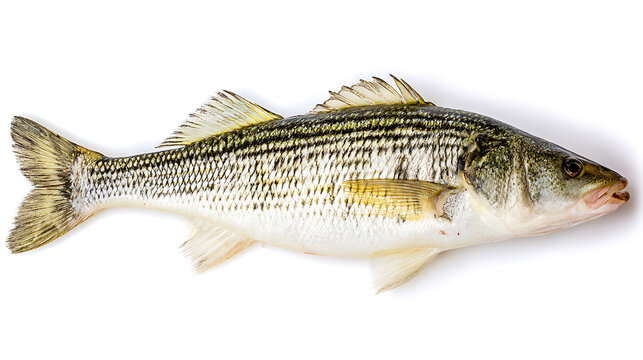 Fresh striped bass fish for creative digital media and web design