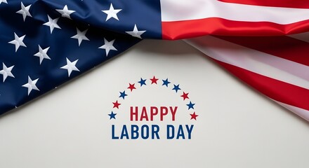 Fototapeta premium American flag with labor day greeting