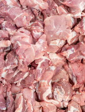 Close Up of Fresh Raw Pork Chunks