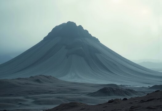 Elongated Drumlin Hill Emerging from Glacial Melting Ice Massive Formations Abstract Identity