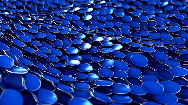 Digital blue liquid metal abstract background