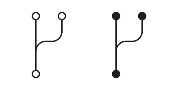 Code branch icon linear pictogram. Editable Stroke. Isolated Vector Illustration.