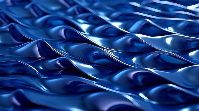 Digital blue liquid metal abstract background
