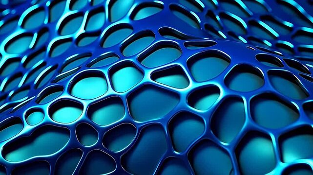 Digital blue liquid metal abstract background