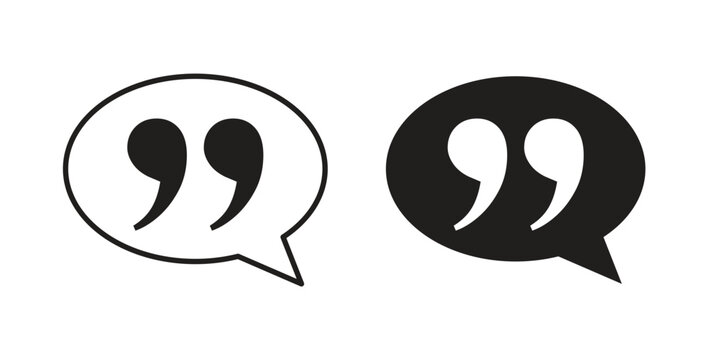 Comment quote icon linear pictogram. Editable Stroke. Isolated Vector Illustration.