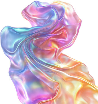 satin fabric made of holographic color material