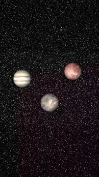 Celestial bodies: jupiter, europa, and io in space