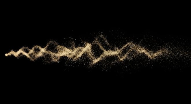 Golden Sand Particles Wave Flowing Abstract Background