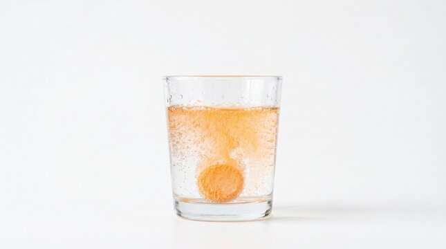 Effervescent Tablet Dissolving in Glass of Water for Hydration