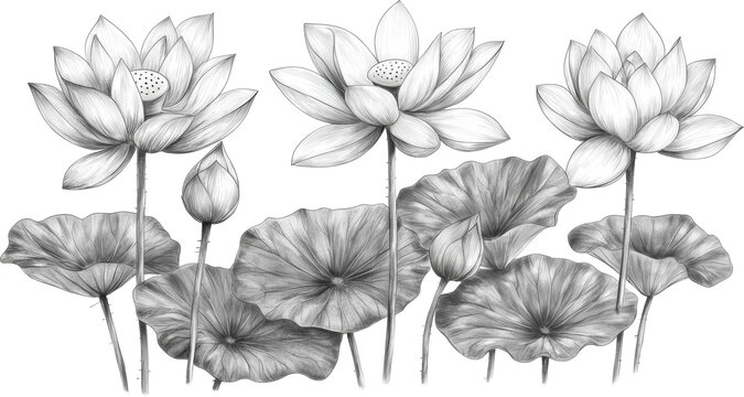lotus blooming illustration 