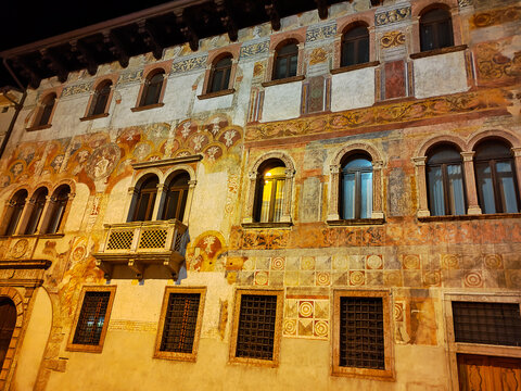 Trento, Italy - March 08, 2026: Houses Palazzo Quetta Alberti - Colico in Trento