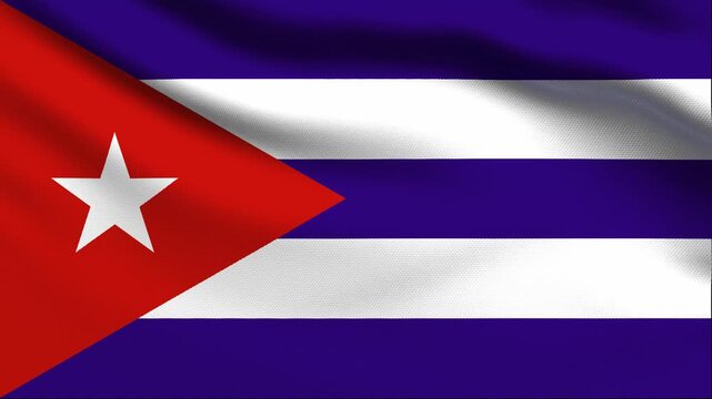 Full screen loop video of cuba flag waving