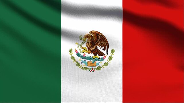 Full screen loop video of mexico flag waving