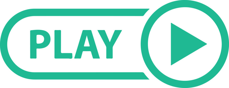 Green play button with rounded rectangle and triangle white background