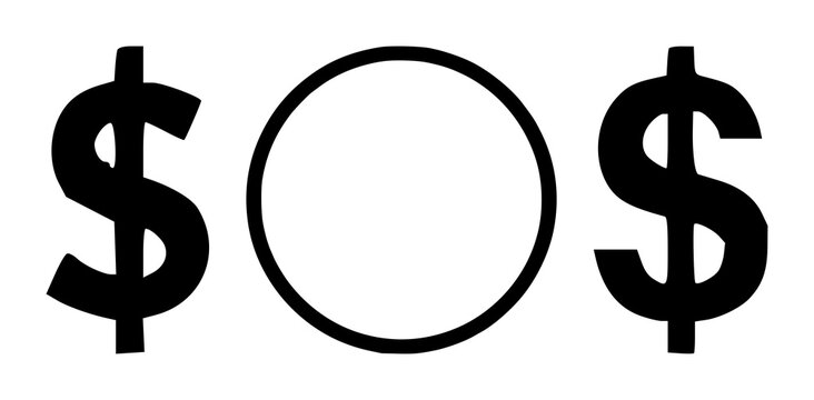 Monthly cash flow circle icon set with solid black icon on white background featuring finance, money, business with circular diagram and flow arrows