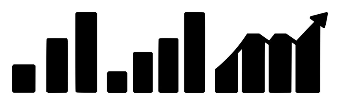 Solid black icon, white background: asset allocation chart icon set with simple line art design featuring line art, illustrations, graphic resources with vector and design elements