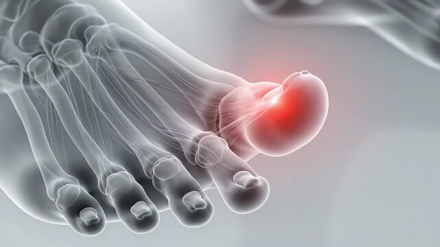 Foot Cramp Pain in Big Toe X-Ray Style Medical Animation