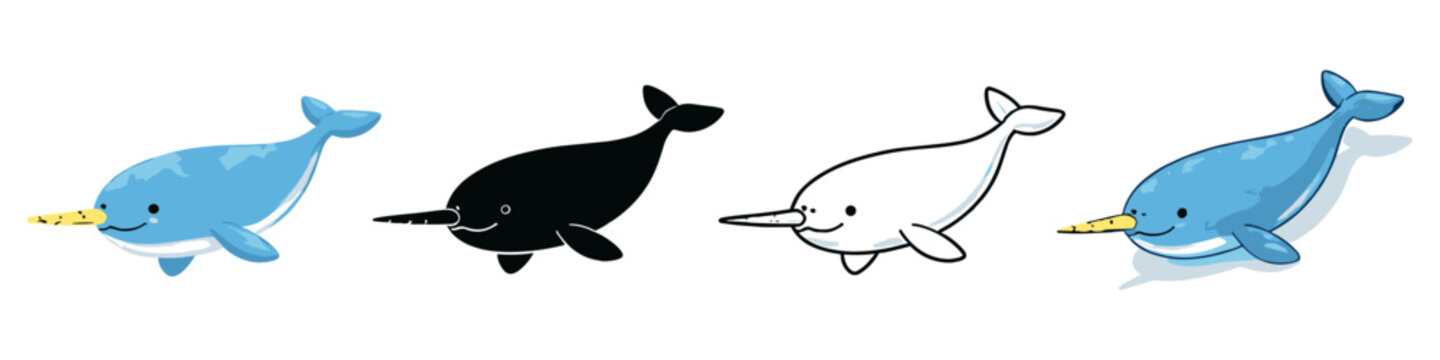 Cute Narwhal Illustrations Collection