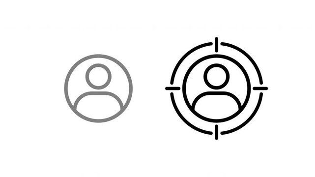 head hunting  choose  target user icon line  animation video footage
