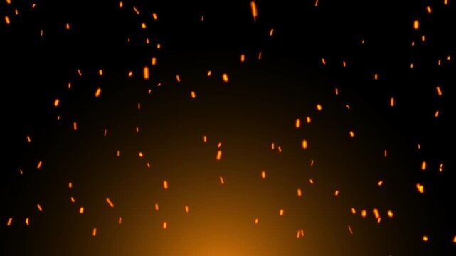 fire sparks rising and floating on black background loopable 4k alpha channel overlay.