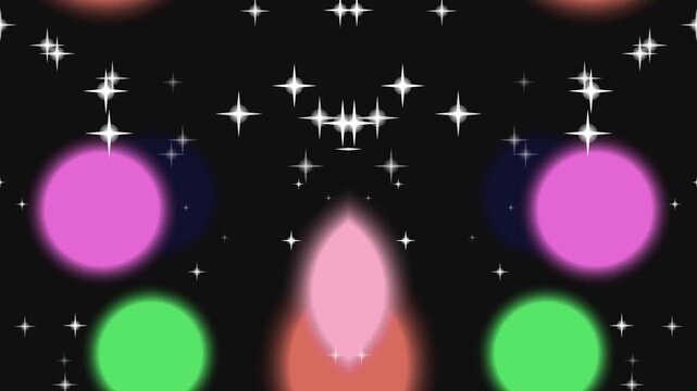 Abstract celestial design with starry night sky and cosmic elements
